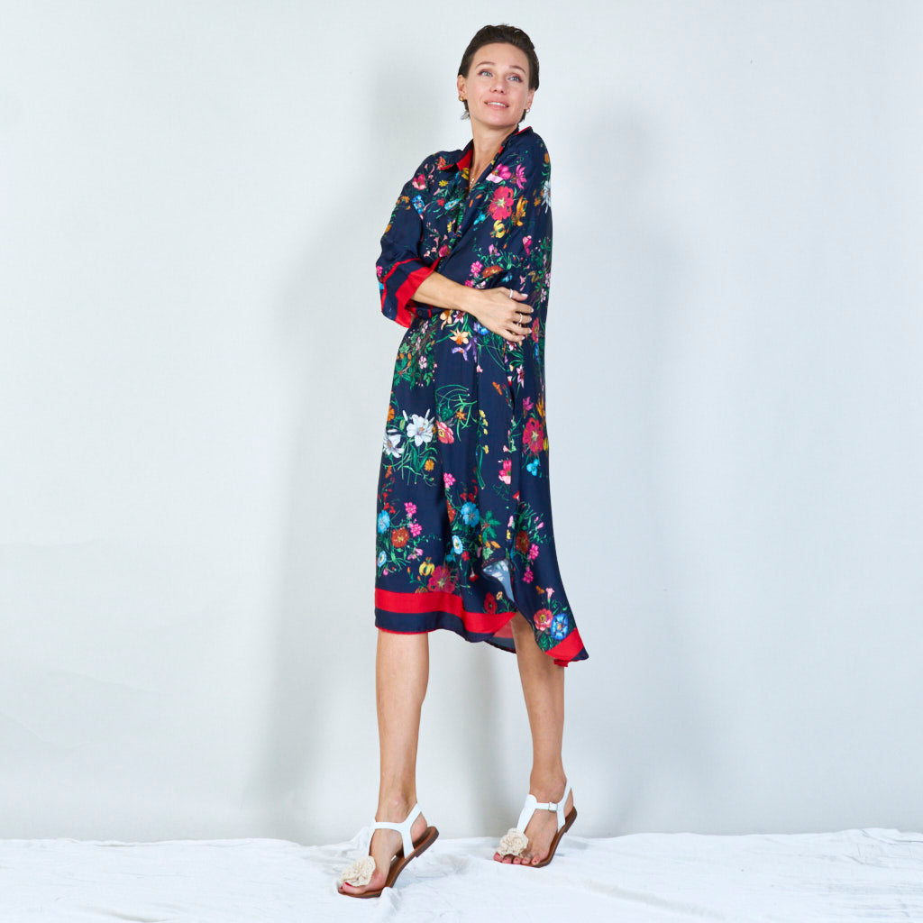 Vibrant floral print tunic dress
