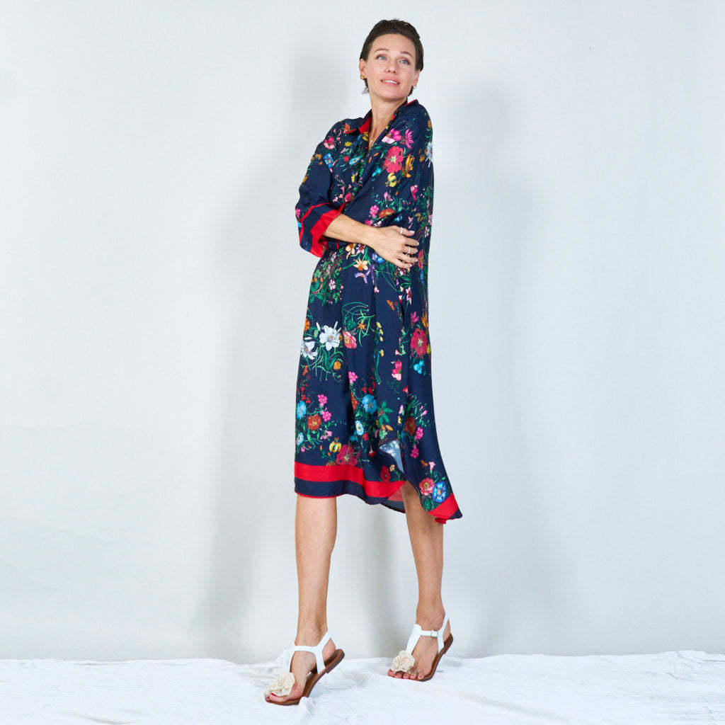 Vibrant floral print tunic dress