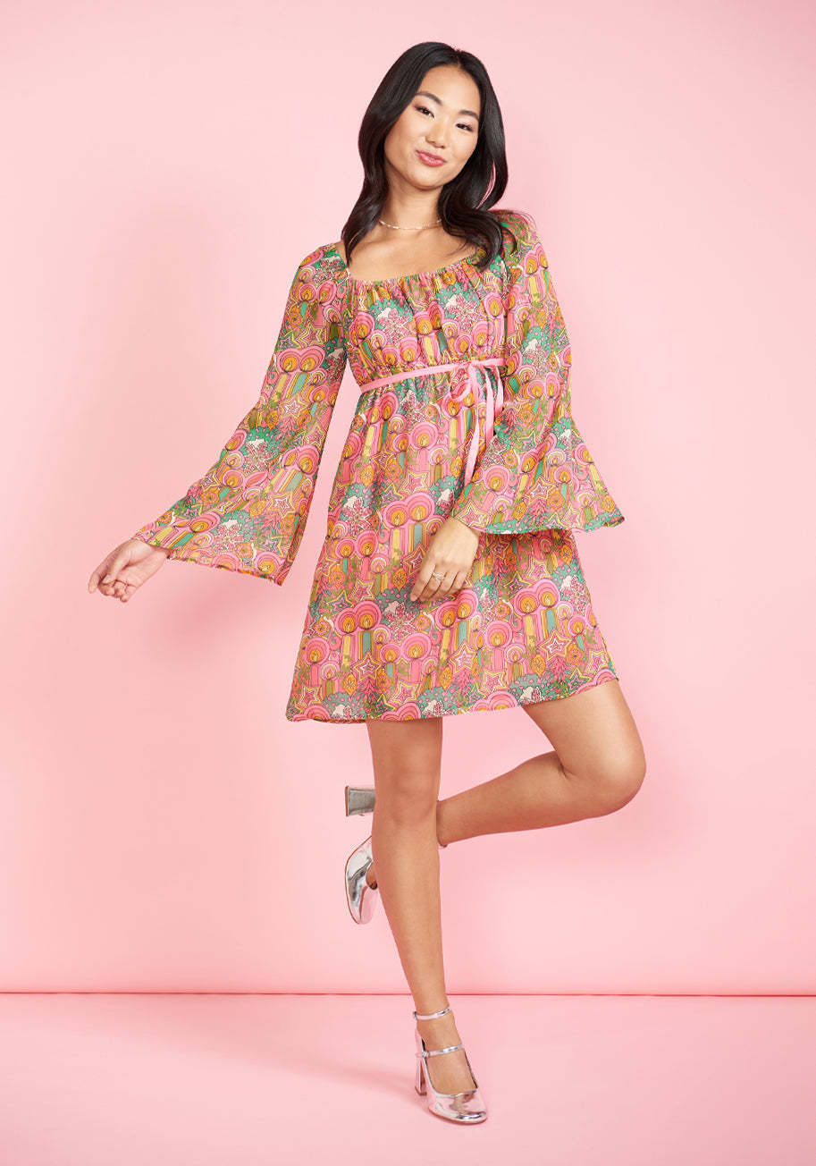 Groovy Star Babydoll Dress