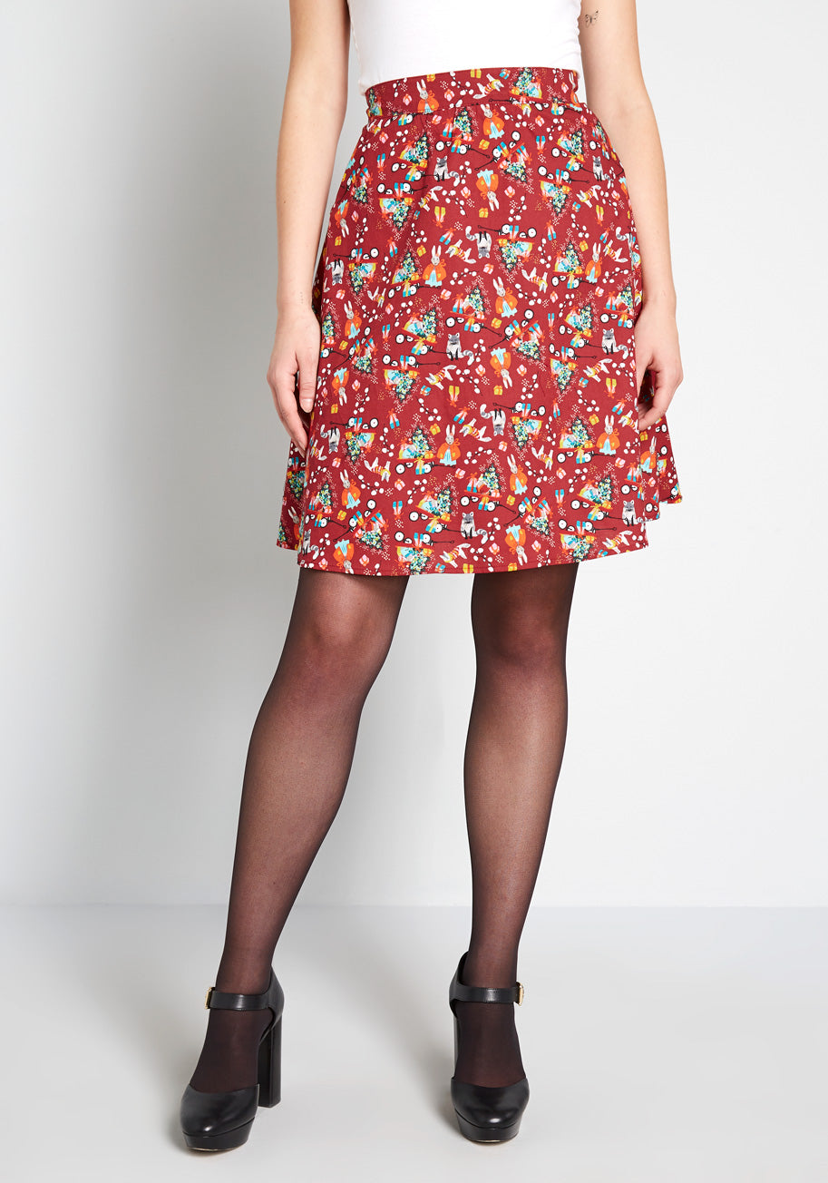 Holiday Helpers A-Line Skirt