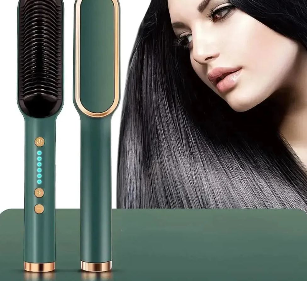 Luxury Electric Hair Straightening Brush – 4-in-1 Professional Styling Comb