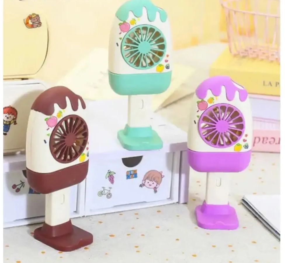 Popsicle USB Rechargeable Mini Fan – Cute Portable Summer Cooling Fan