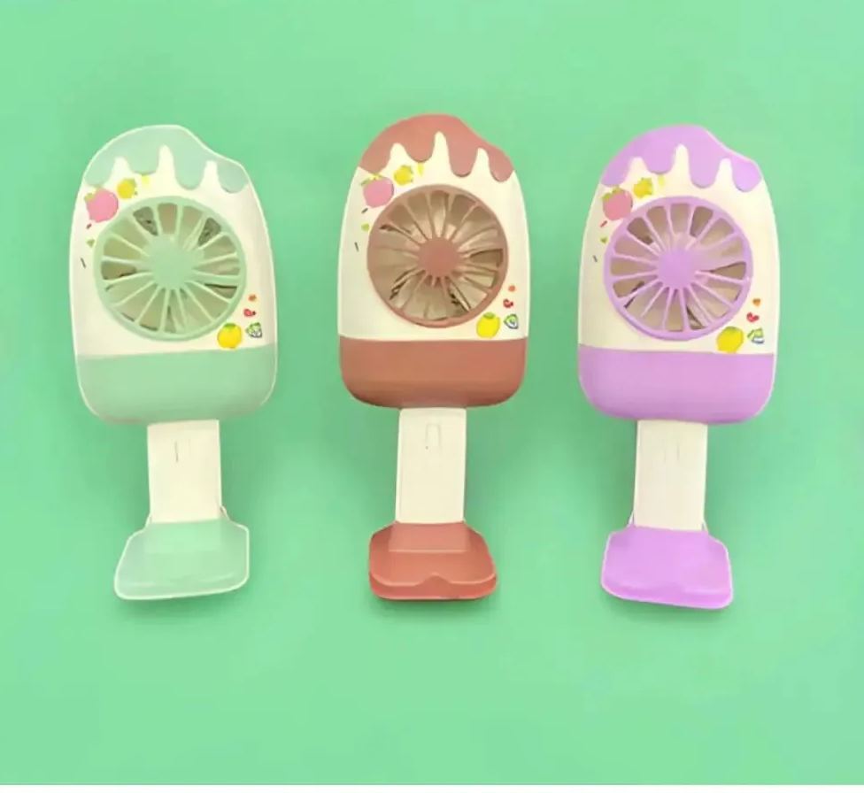 Popsicle USB Rechargeable Mini Fan – Cute Portable Summer Cooling Fan