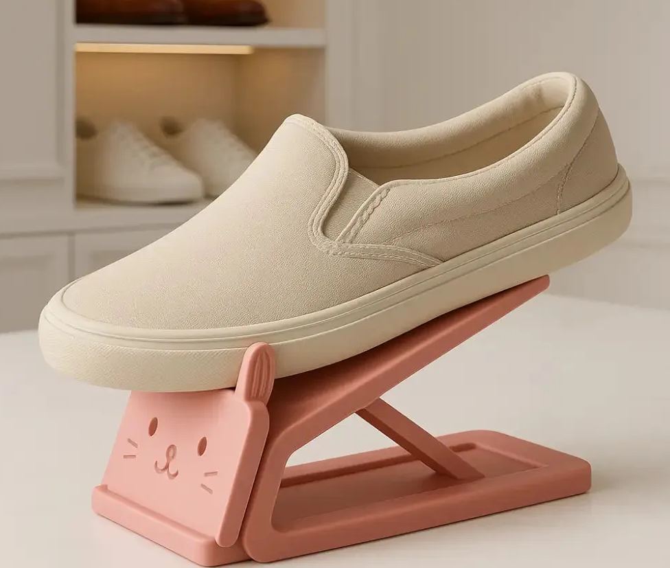 Premium Pink Cat Shoe Stand – Space-Saving Shoe Organizer