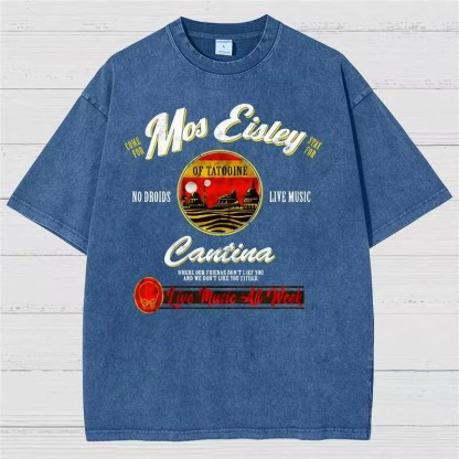 Mos Eisley Cantina Tatooine Graphic Print Vintage Distressed T-shirt