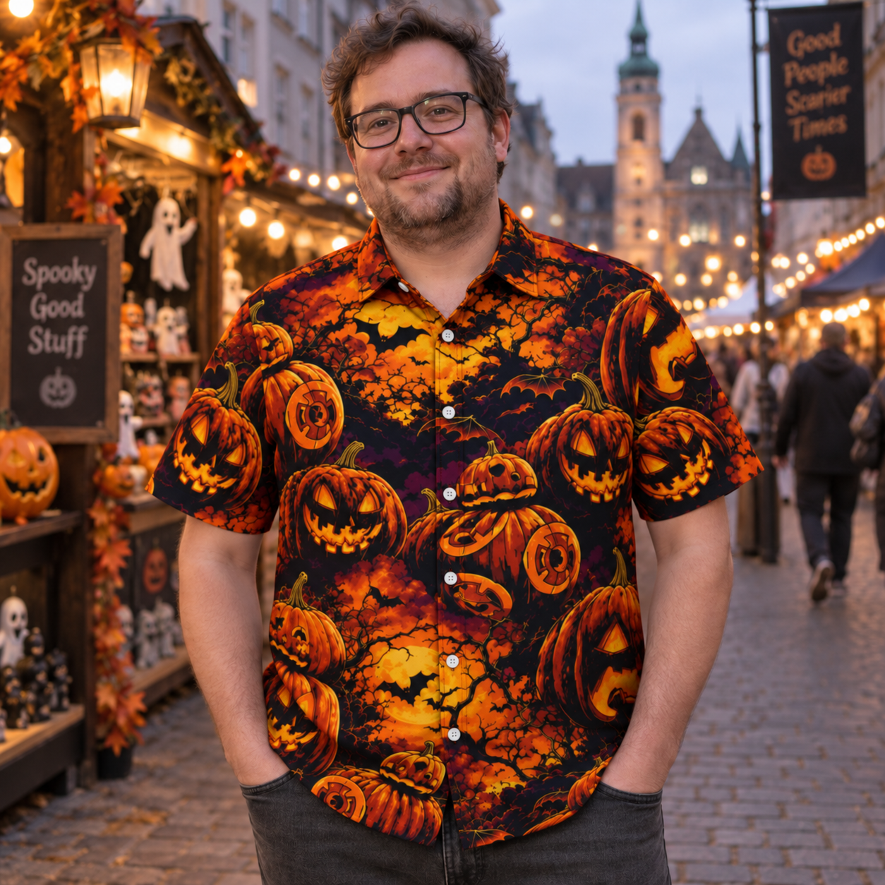 Terrifying Pumpkin BB-8 Geek Hawaiian Shirt