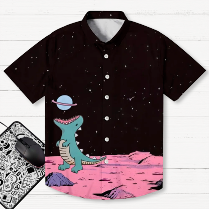 Dinosaurs Eat The Moon Geeky Shirt
