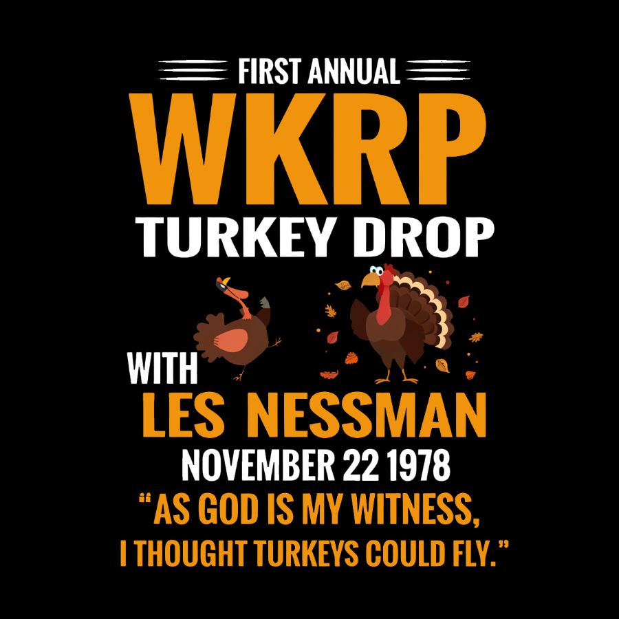 First Annual WKRP Turkey Drop With Les Nessman November 22 1978 Geek T-Shirt