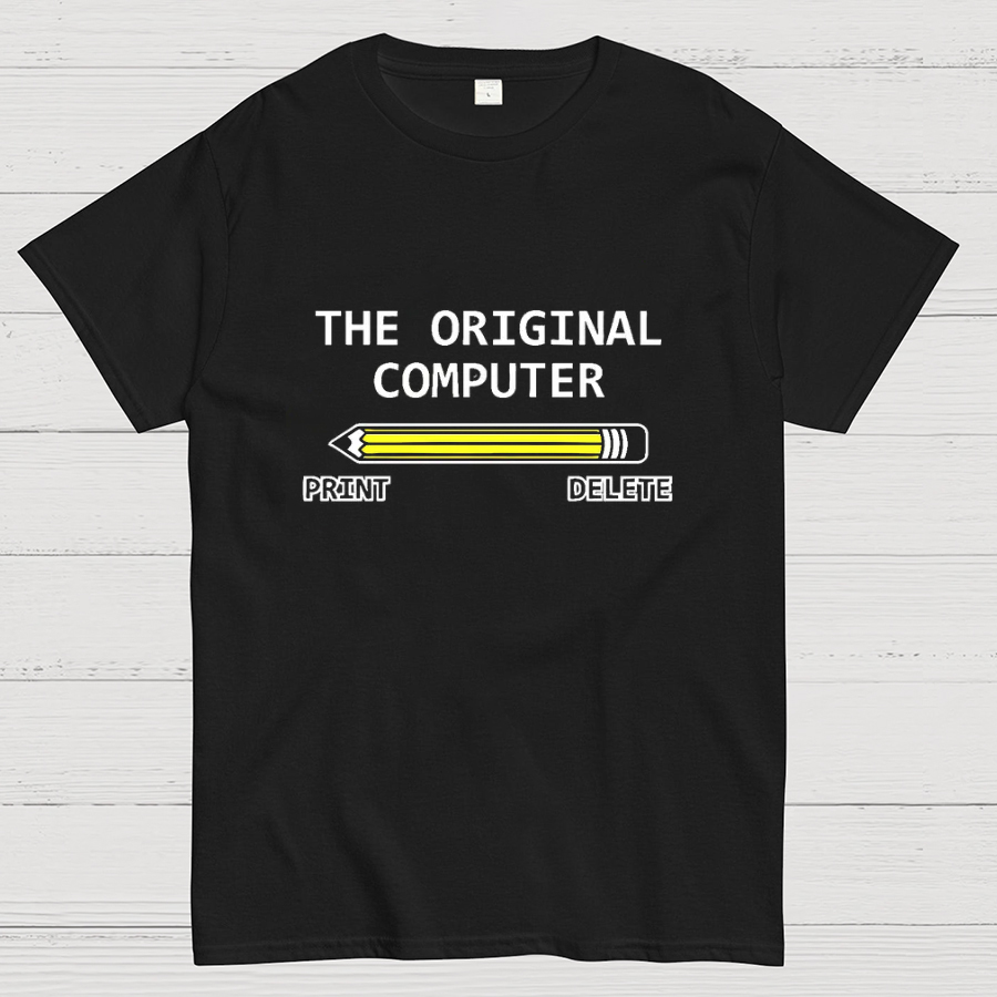The Original Computer Print Delete Funny Graphic Printing Geeky T-Shirt