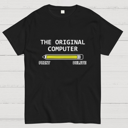 The Original Computer Print Delete Funny Graphic Printing Geeky T-Shirt