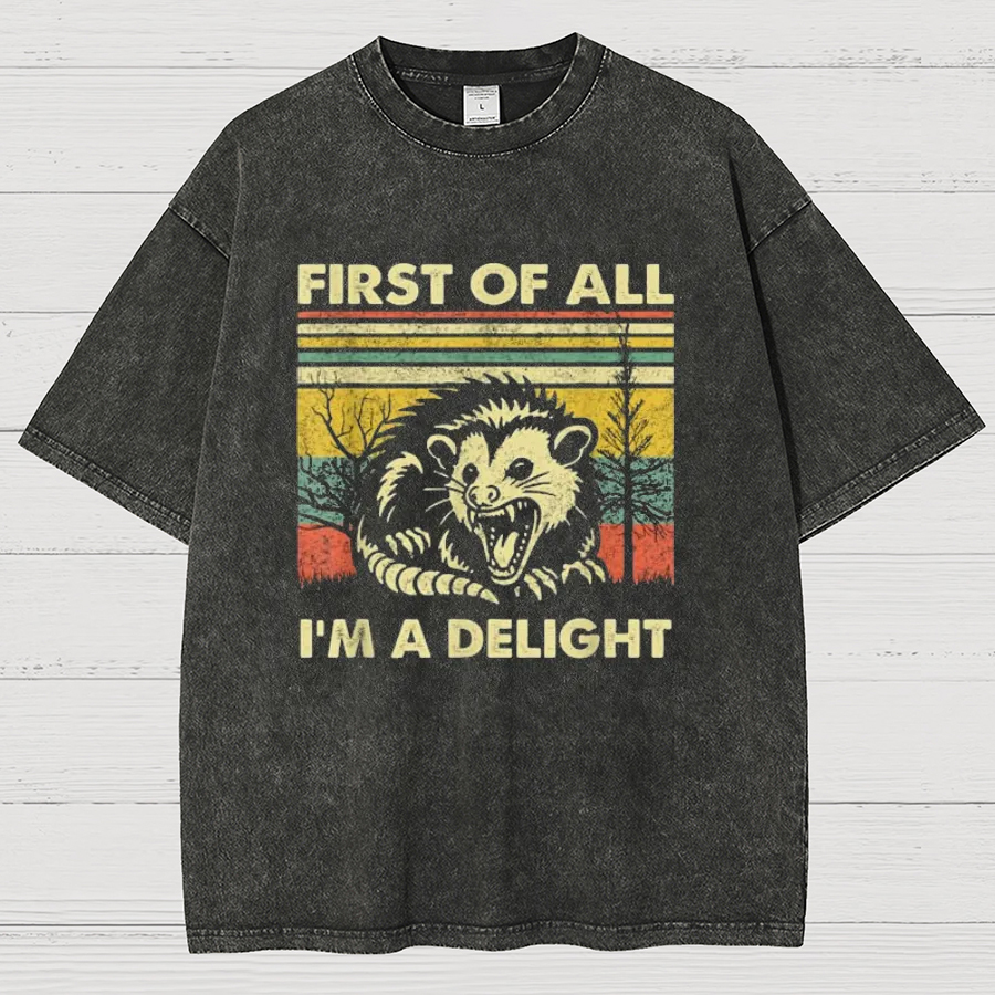 First Of All I'm A Delight Sarcastic Vintage Distressed T-shirt