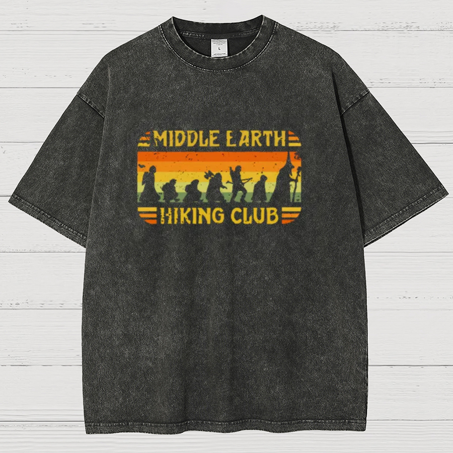 Middle Earth Hiking Club Vintage Distressed T-shirt