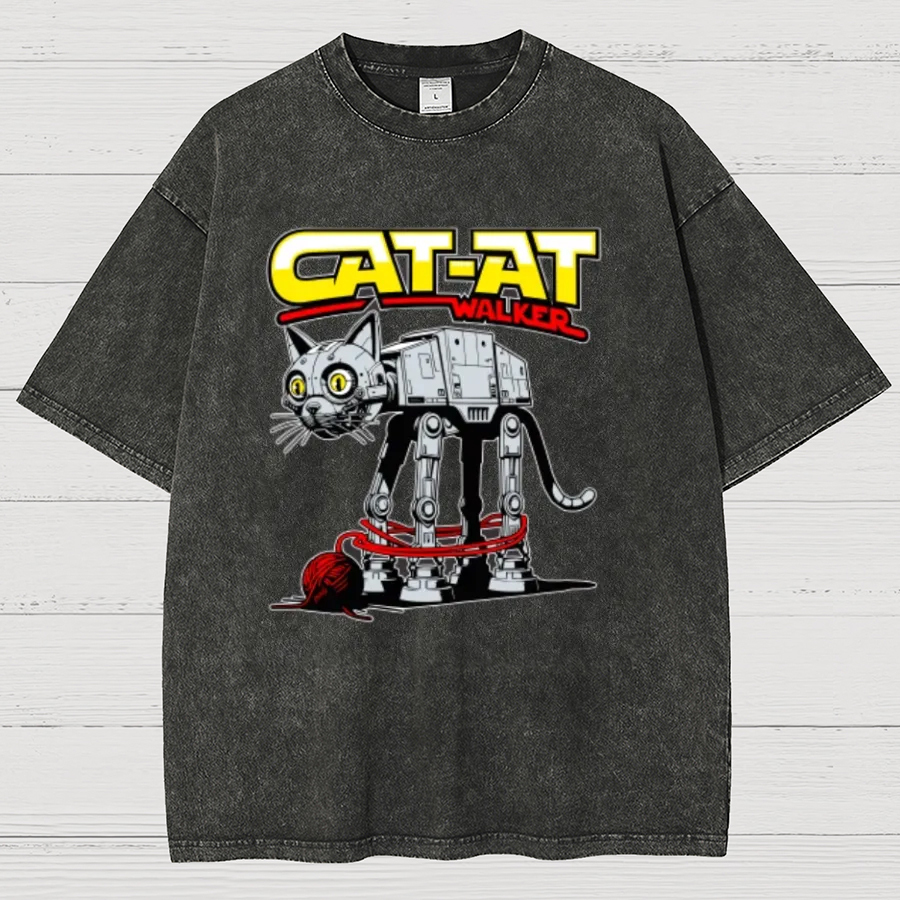Funny Cat-at Walker,Cat Geeky Vintage Distressed T-shirt