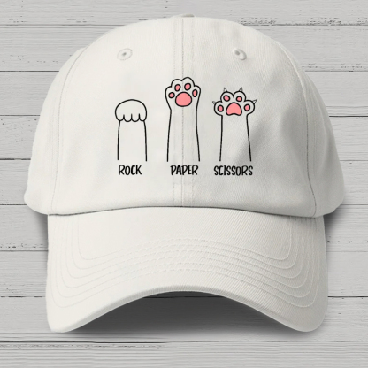 Rock Paper Scissors Hand Game Cute Paw Funny Cat Cotton Hat