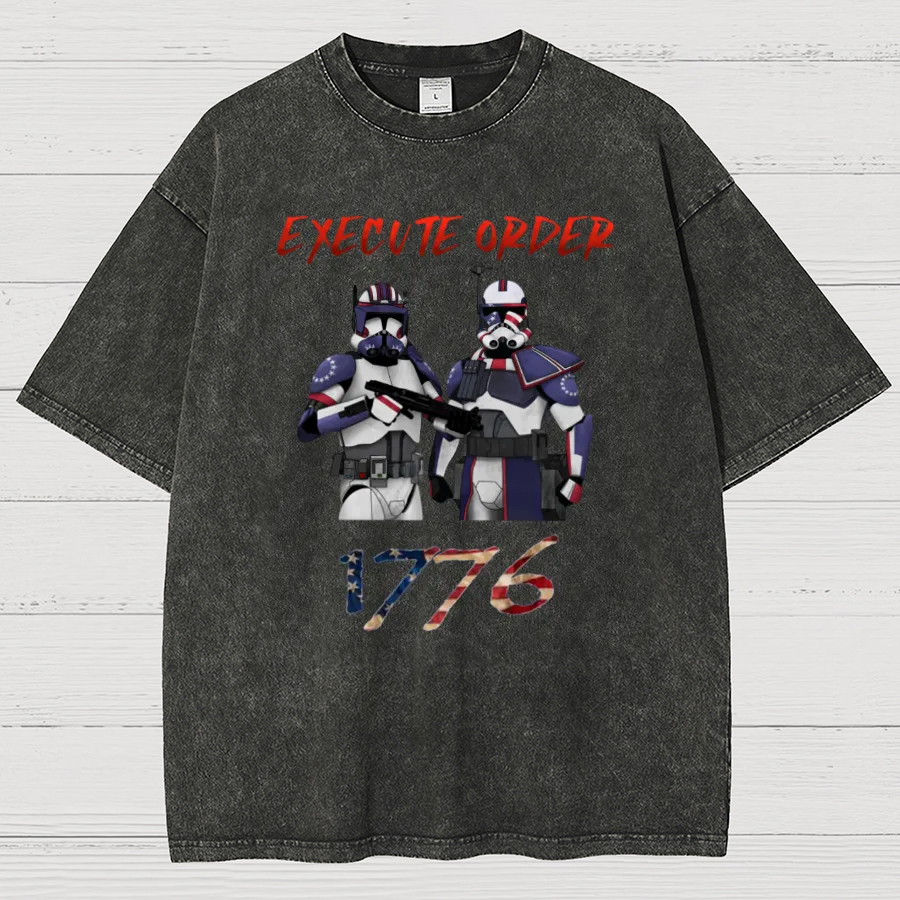Execute Orde 1776 Independence Day Geeky Vintage Distressed T-shirt
