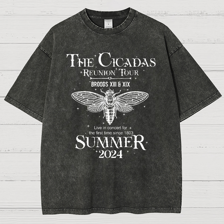 The Cicada Reunion U.S Tour 2024 Cicada Vintage Distressed T-shirt