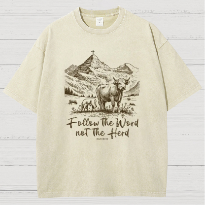 Follow The Word Not The Herd Vintage Distressed T-shirt