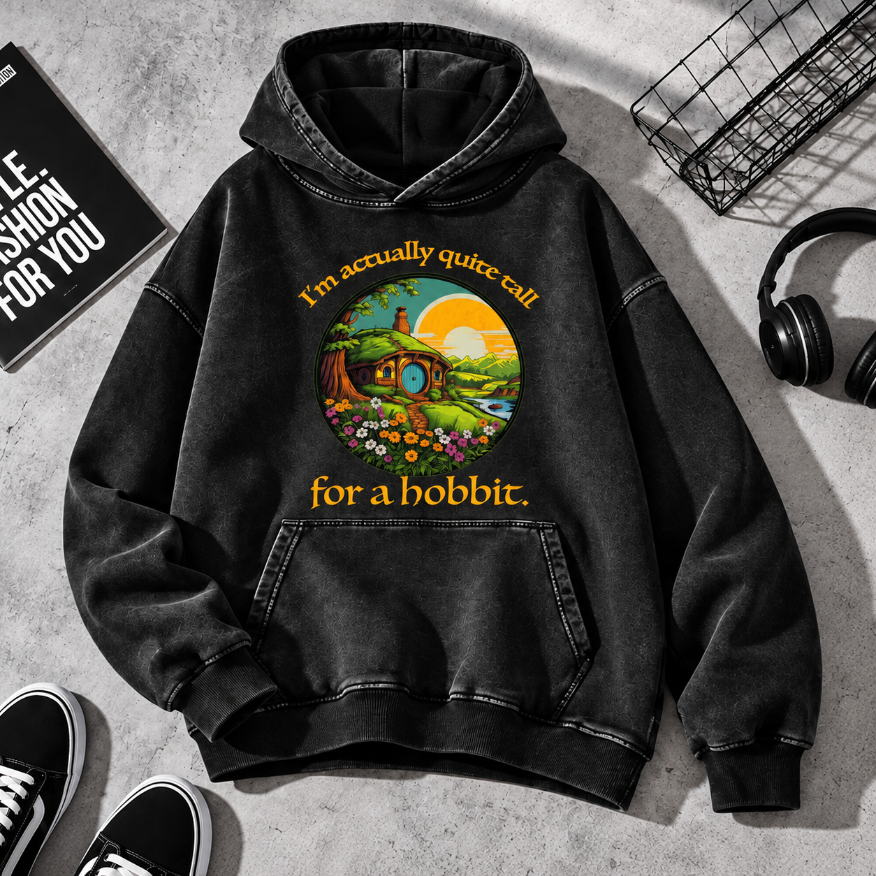 I'm Actually Quite Tall For A Hobbit Vintage Distressed Hoodie
