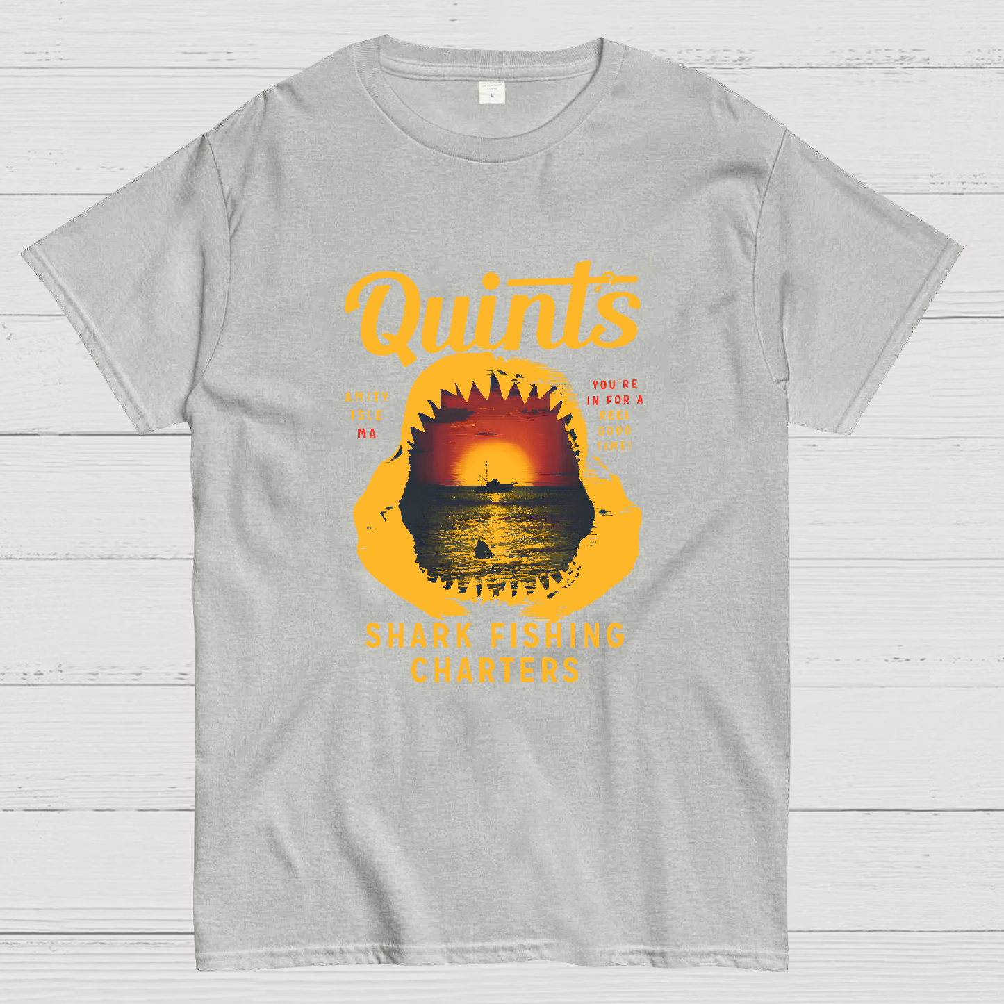 Quint's Shark Fishing Charters Geeky T-Shirt