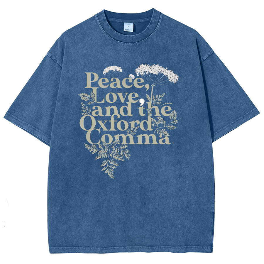 Peace, Love, And The Oxford Comma Vintage Distressed T-shirt
