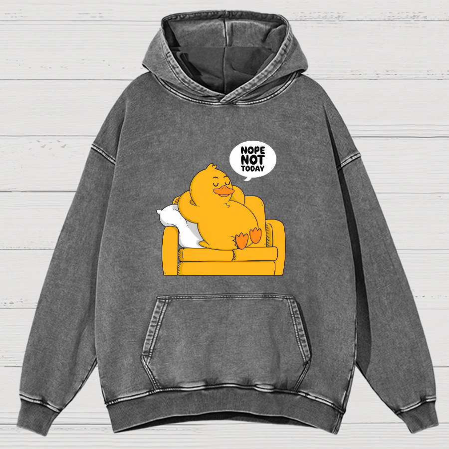 Nope Not Today Duck Vintage Distressed Hoodie