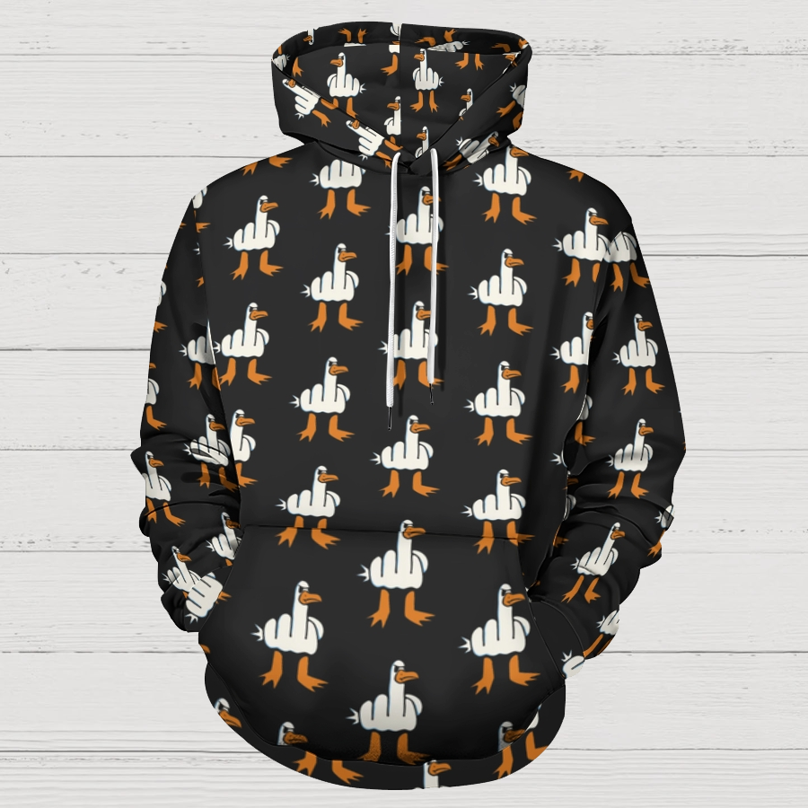 Rude Seagull Design Funny Air Layer Hoodie