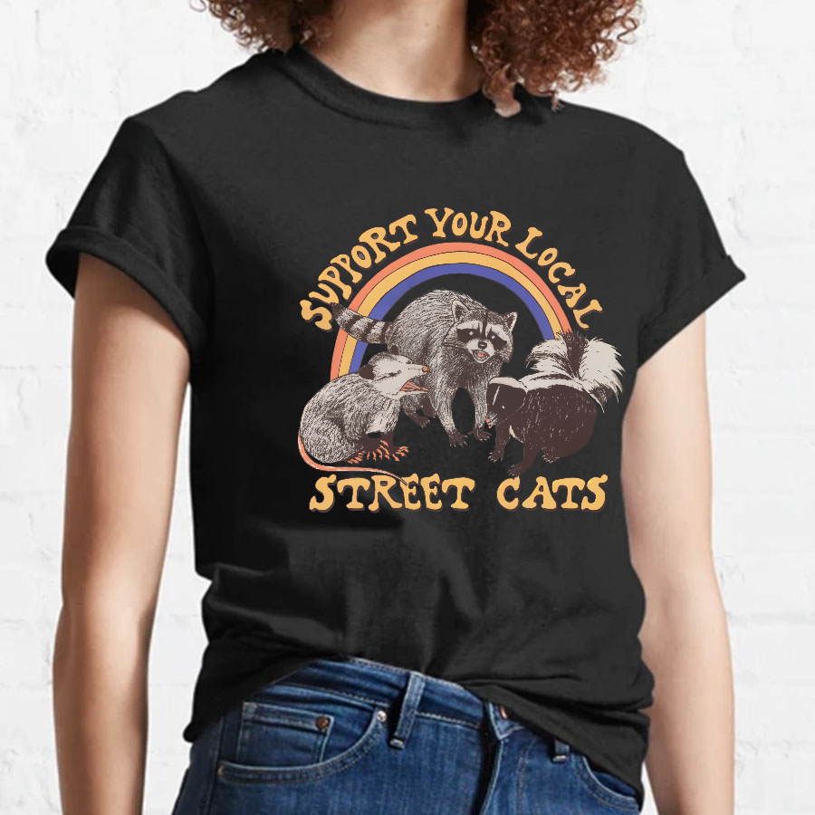 Support Your Local Street Cats (raccoon) Tee