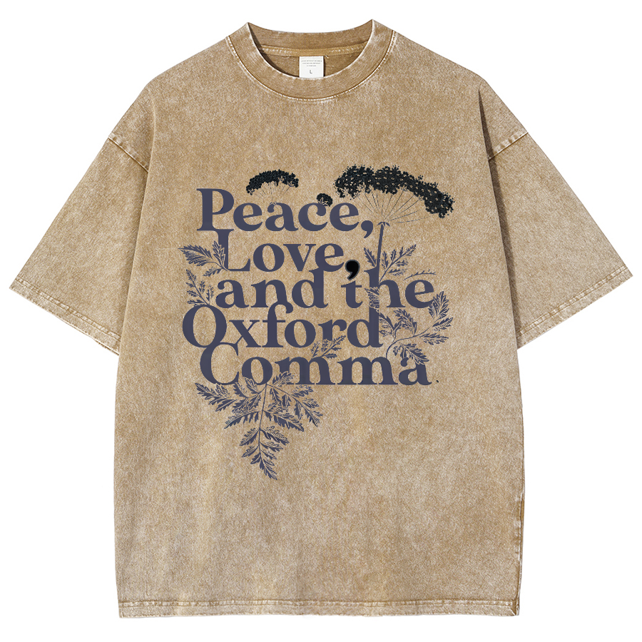 Peace, Love, And The Oxford Comma Vintage Distressed T-shirt