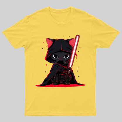 Cat Vader Embrace the Feline Dark Side! Nerdy T-Shirt