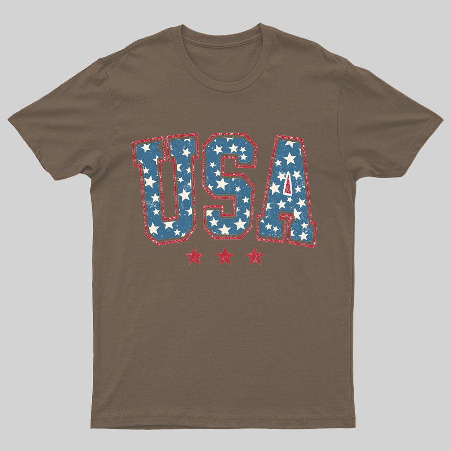USA Stars and Stripes Geeky T-Shirt