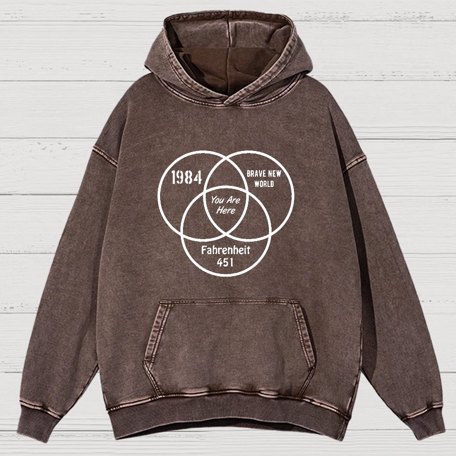You Are Here Vintage Distressed Hoodie