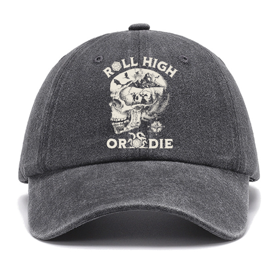 DND SHIRT: Roll High or Die Dungeons and Dragons Cotton Hat