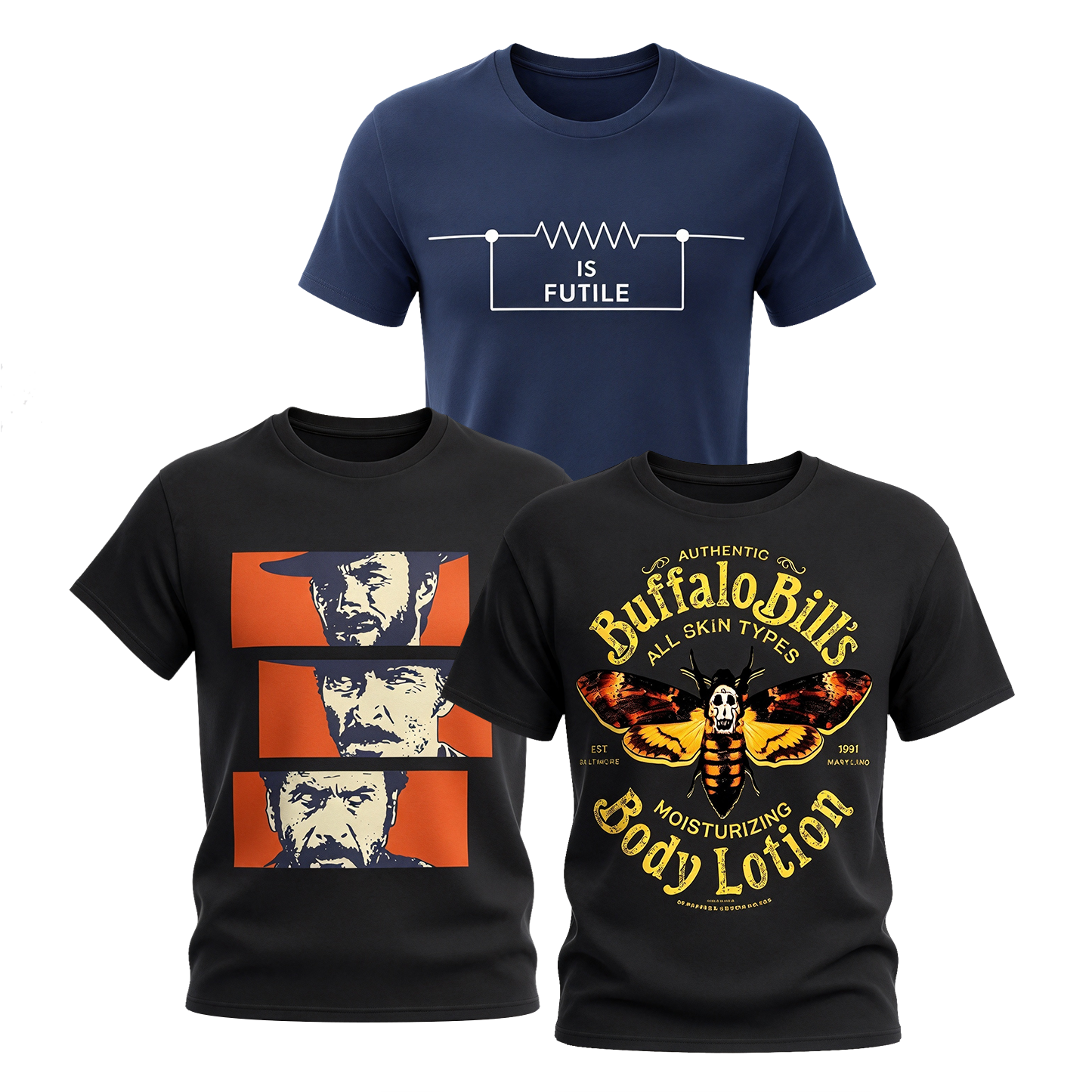 Premium 100% Cotton Geek Graphic T-Shirts, 3-Pack Multipack 005
