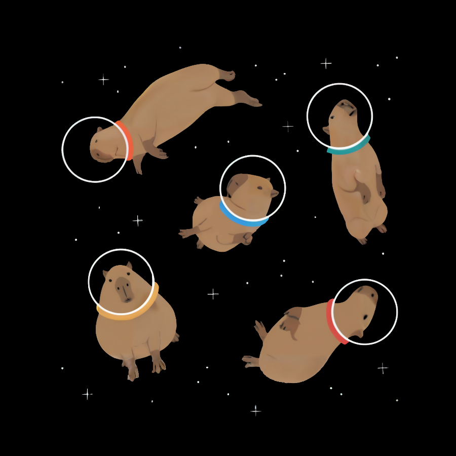 Capybara in Space Funny Geeky T-Shirt