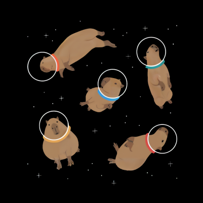 Capybara in Space Funny Geeky T-Shirt