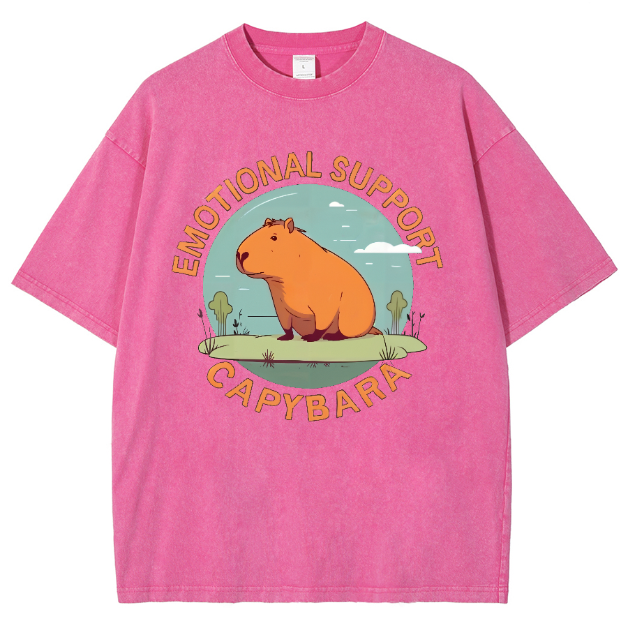 Emotional Support Capybara Vintage Distressed T-shirt