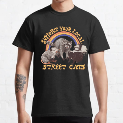 Support Your Local Street Cats (raccoon) Tee