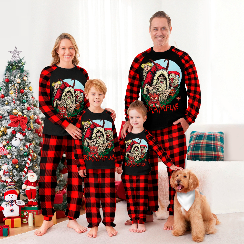 Merry Krampus Family Christmas Pajamas Set