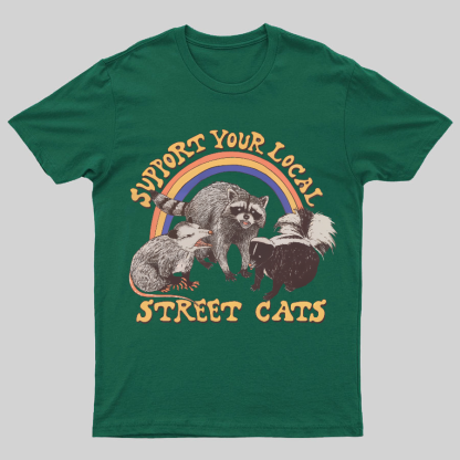 Support Your Local Street Cats (raccoon) Tee