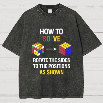 How To Solve Competitive Puzzle Funny Speed Cubing Vintage Distressed T-shirt