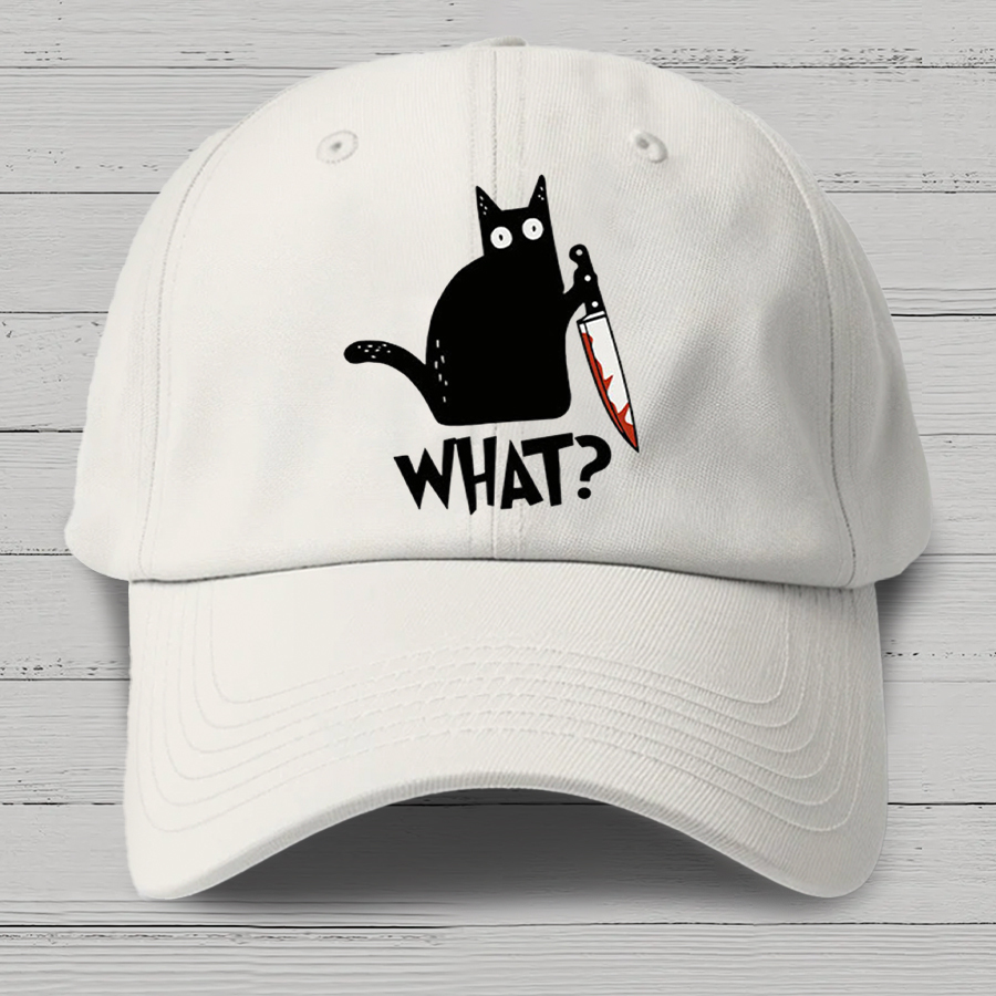 Sarcastic Funny Black Cat Cotton Hat