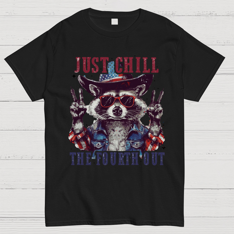 Raccoon Just chill the fourth out Independence Day 1776 Unisex T-Shirt