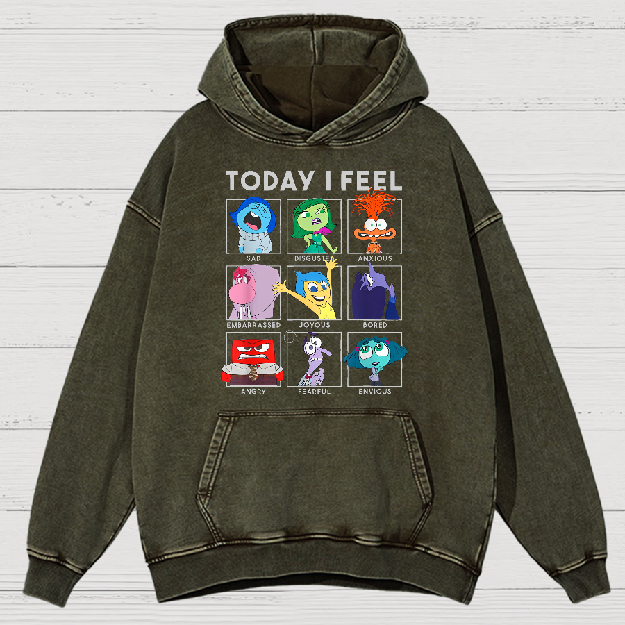 Today I Feel Funny Vintage Distressed Hoodie