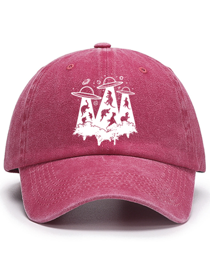 Dinosaur Alien Abduction Unisex Cotton Hat