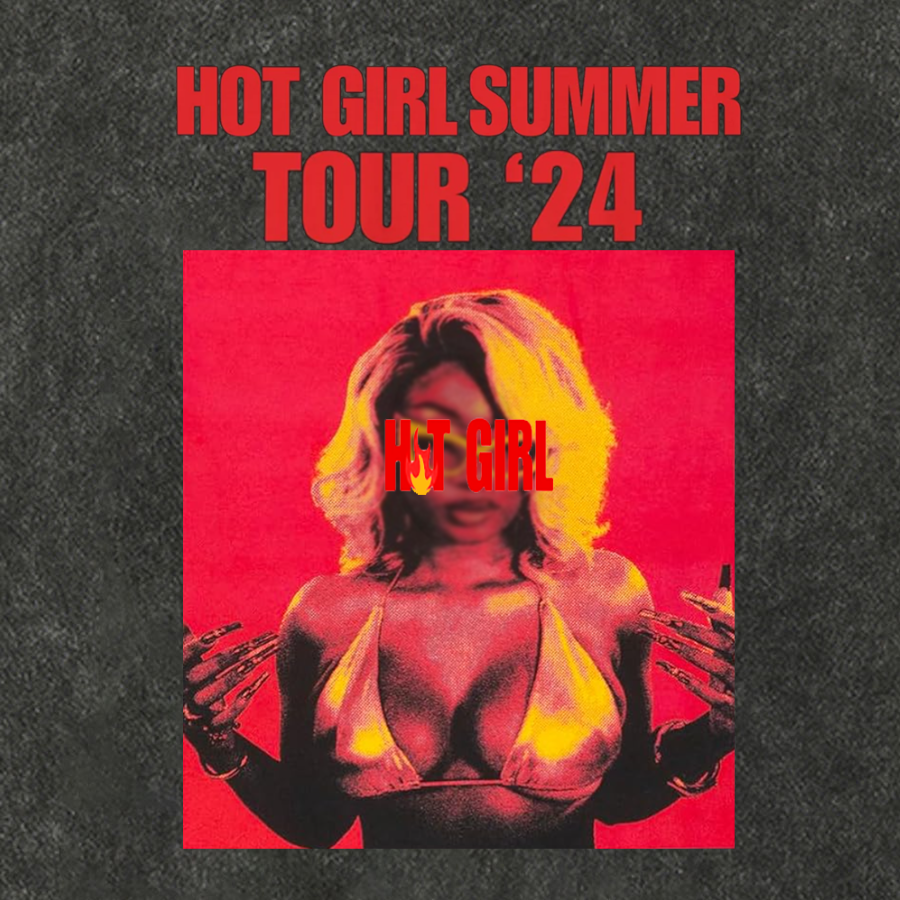 Hot Girl Summer Tour 2024 Megan Print Vintage Distressed T-shirt