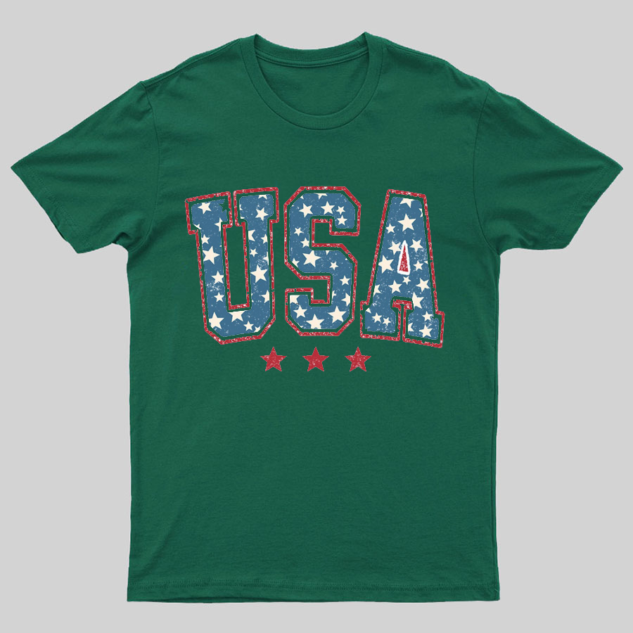USA Stars and Stripes Geeky T-Shirt