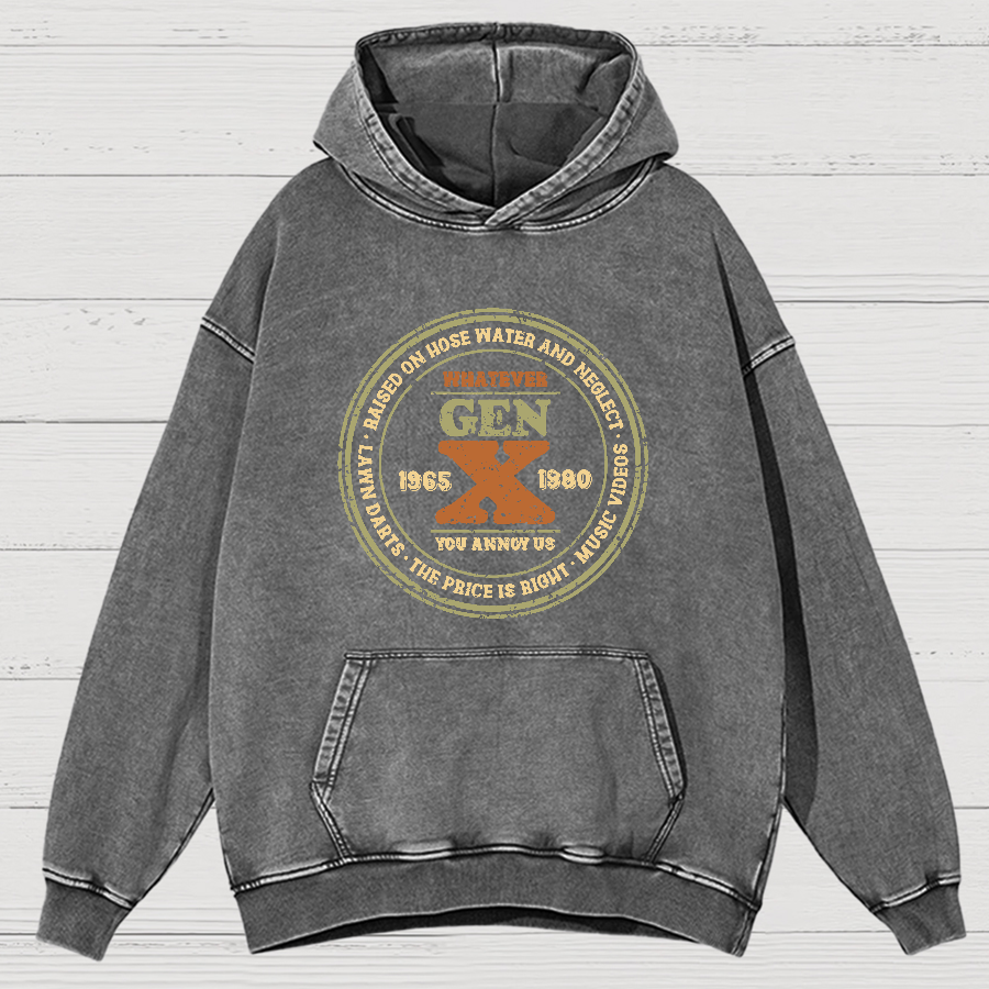 GenX Vintage Distressed Hoodie