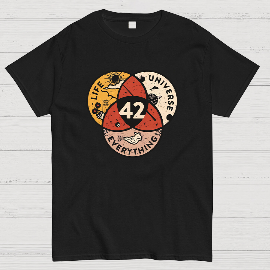 42 The Answer To Life The Universe And Everything Vintage Geeky T-Shirt