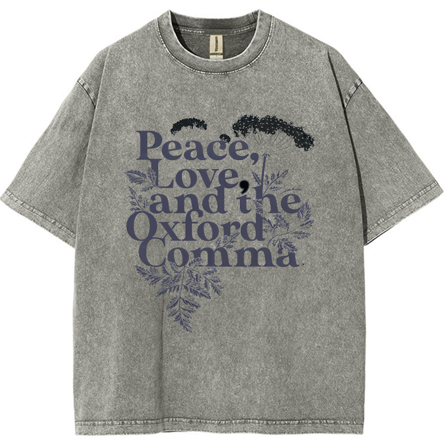 Peace, Love, And The Oxford Comma Vintage Distressed T-shirt