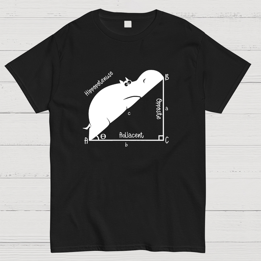 Funny Hippopotenuse Math Geeky T-Shirt